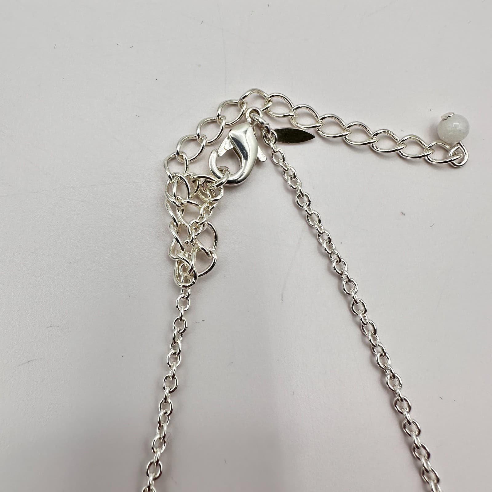 Vintage Y2K Silver Tone Rhinestone Branch Pendant Necklace Earrings Set Jewelry - Thumbnail 3