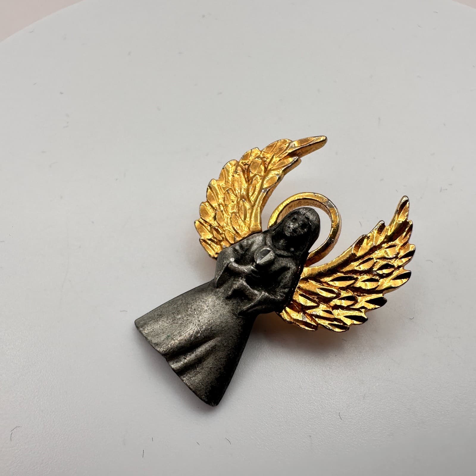Vintage Y2K Gold Tone Angel Wings Pendant Religious Women's Classic Jewelry - Thumbnail 5