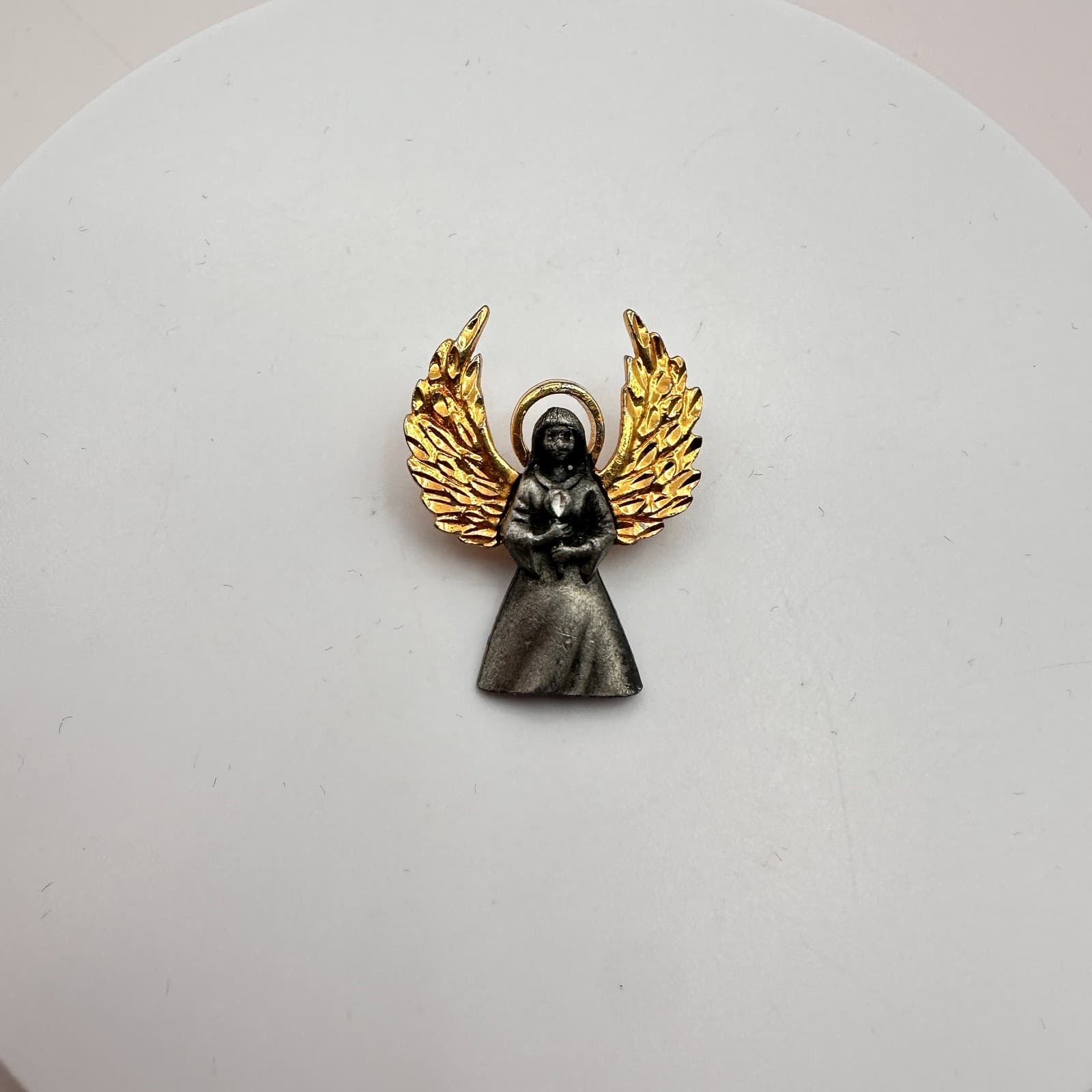 Vintage Y2K Gold Tone Angel Wings Pendant Religious Women's Classic Jewelry - Thumbnail 3