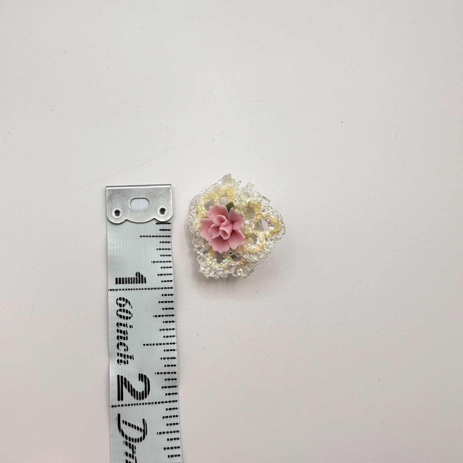 Vintage 90s Porcelain Flower Glass Earrings Romantic Classic Fashion Jewelry - Thumbnail 8