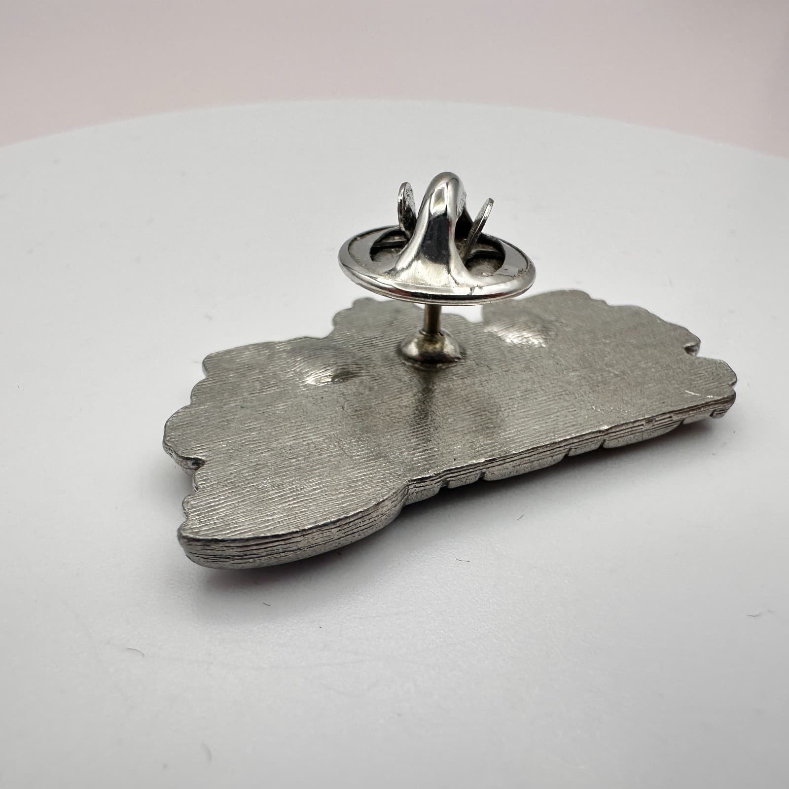 Vintage 90s Silver Tone Jam Teapot Basket Pewter Brooch Pin Classic Jewelry - Thumbnail 6