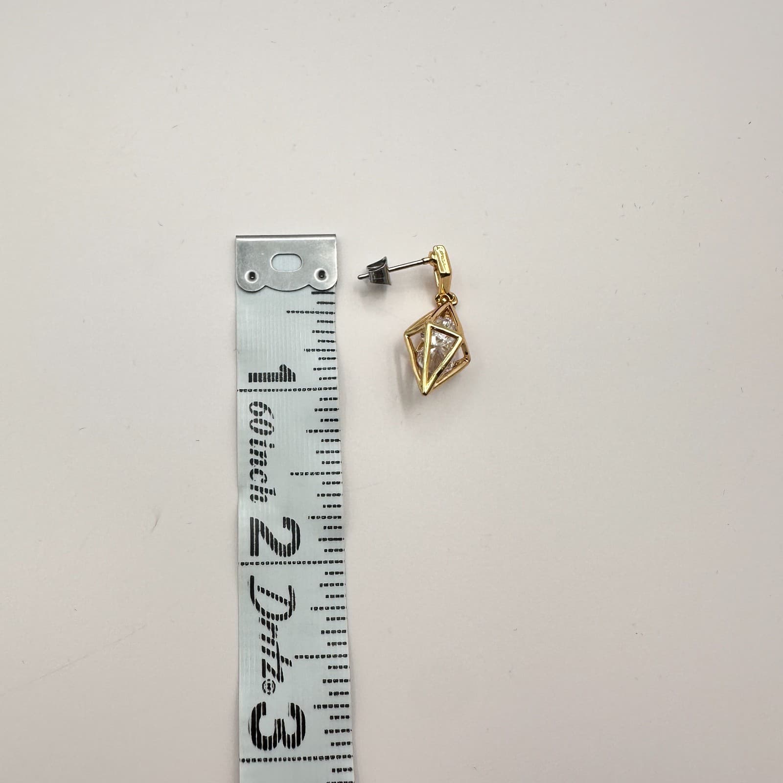 Vintage Y2K Gold Tone Geometric Cage Glass Beaded Dangle Earring Women's Jewelry - Thumbnail 6