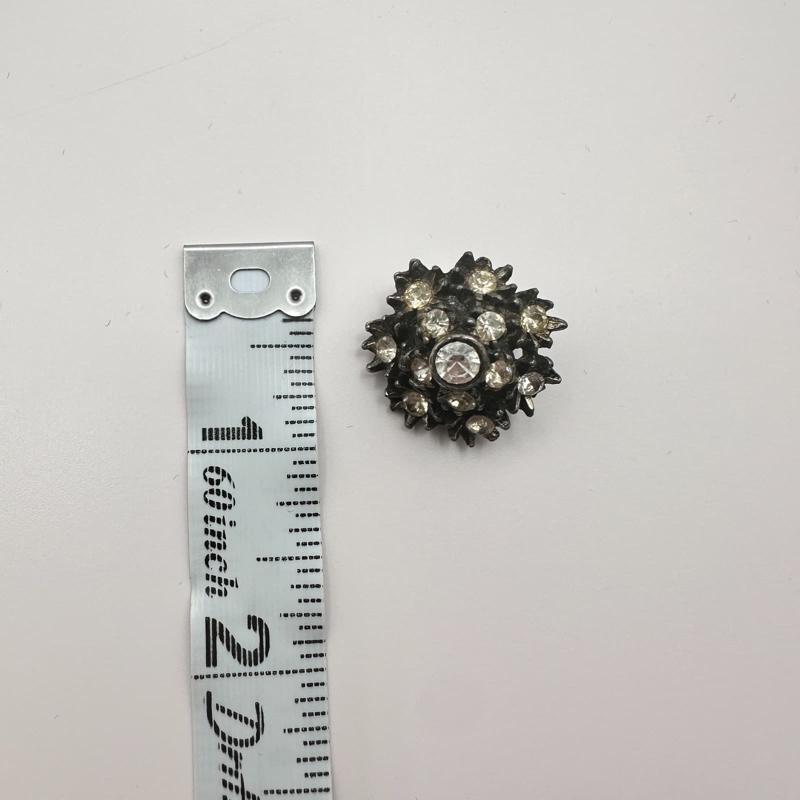Vintage 80s Silver tone Rhinestone Cluster Brooch Pin Women's Classic Jewelry - Thumbnail 8