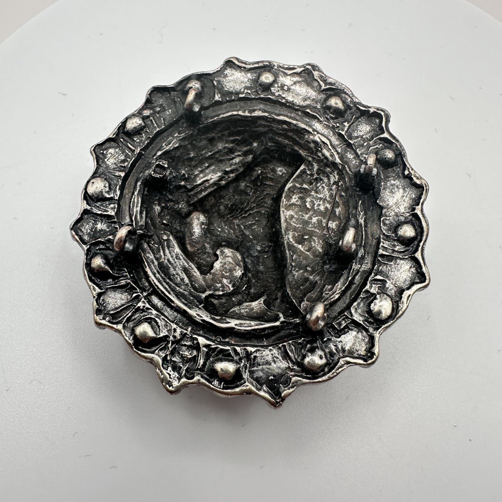 Vintage 90s Silver Tone Cowboy Rider Rhinestone Brooch Pin Classic Jewelry - Thumbnail 5