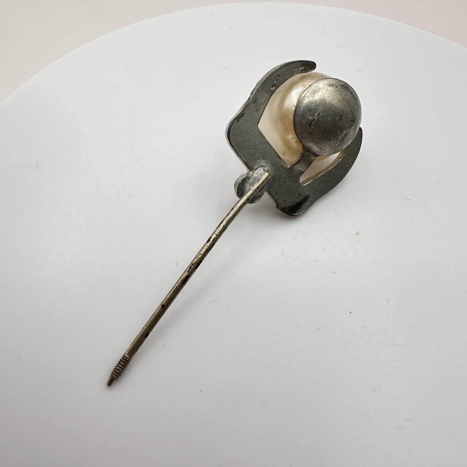 Vintage Y2K Silver Tone Faux Pearl Hair Stick Pin Rhinestone Unisex Jewelry - Thumbnail 7