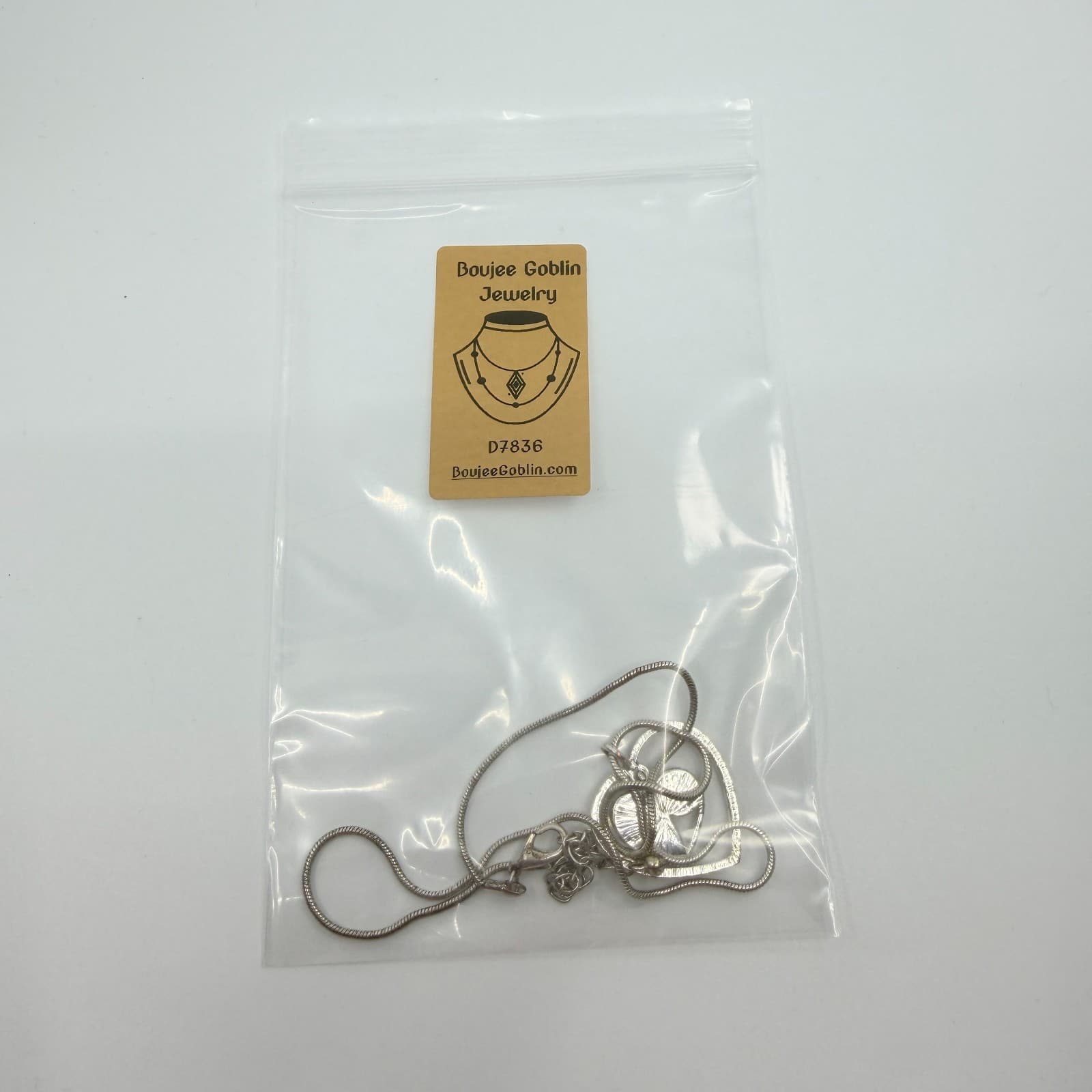 Vintage Silver Tone Snake Chain Necklace Double Heart Pendant AB Rhinestone Y2K - Thumbnail 8