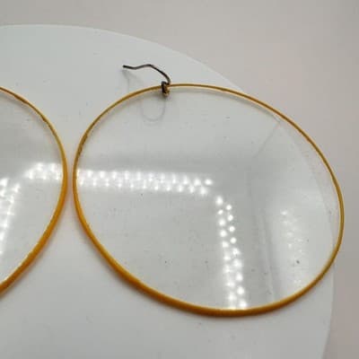 Vintage 80s Hand-Forged Gold Tone Hoop Earrings Ornate Circular Dangle Jewelry - Thumbnail 4