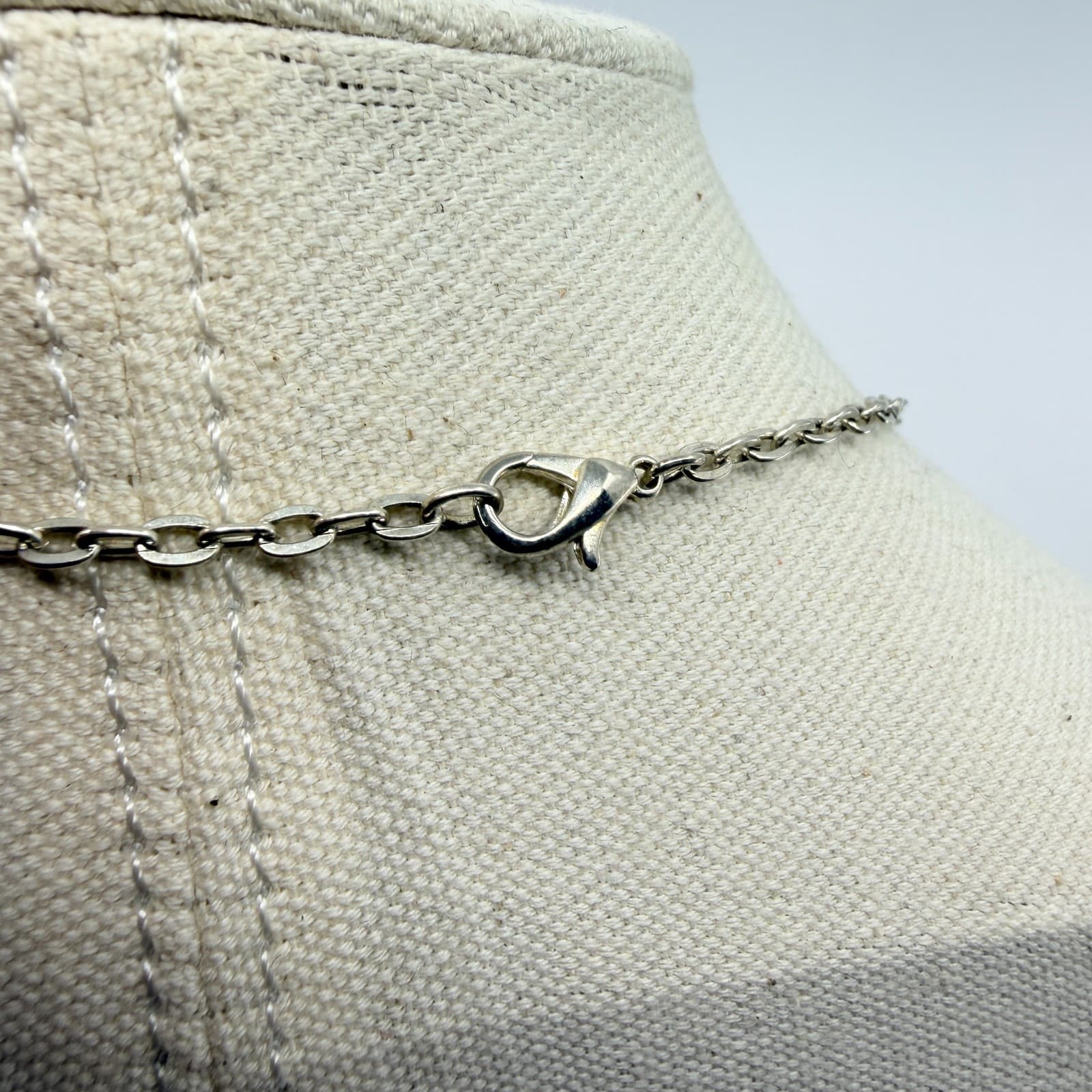 Vintage Silver Tone Dragonfly Pendant Necklace Oval Cabochon Boho Statement Boho - Thumbnail 5