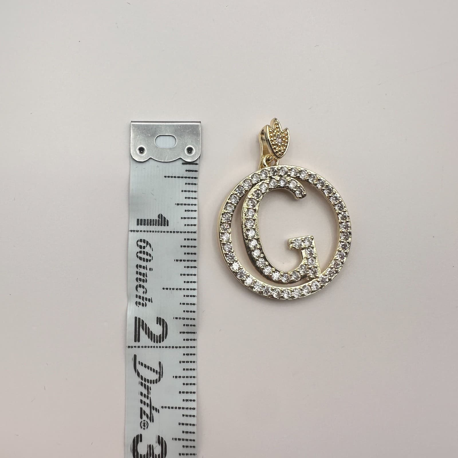 Vintage Y2K Gold Tone Clear Rhinestones Initial G Circle Pendant Women's Jewelry - Thumbnail 8