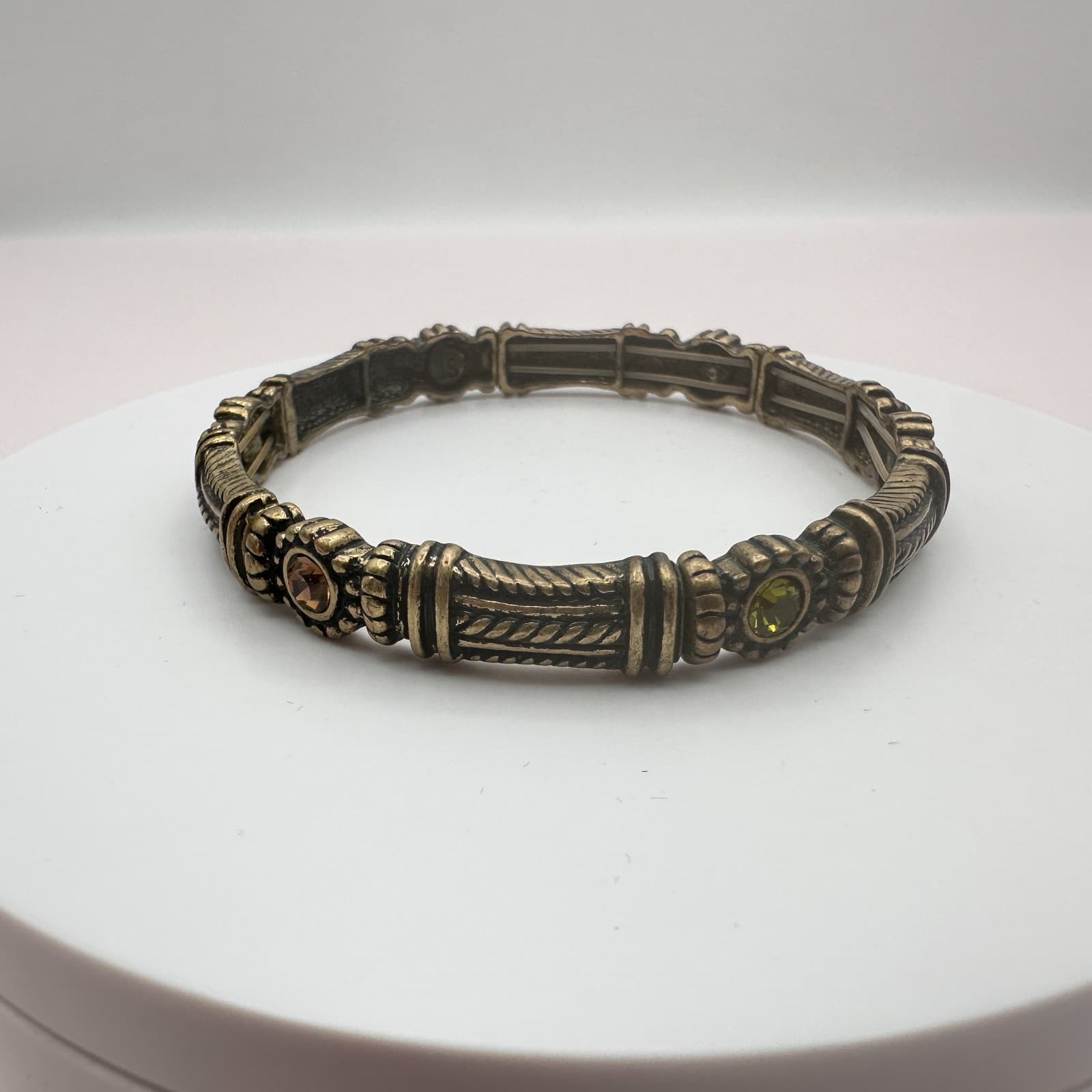Vintage Y2K Gold Tone Rhinestone Bracelet Statement Women's Classic Jewelry - Thumbnail 6