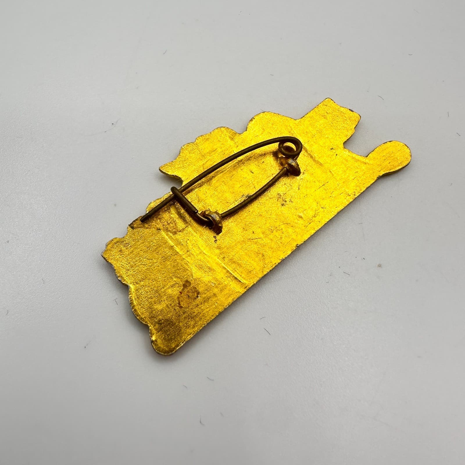 Vintage 90s Gold Tone Enamel Lushan China Travel Souvenir Brooch Pin Jewelry - Thumbnail 4