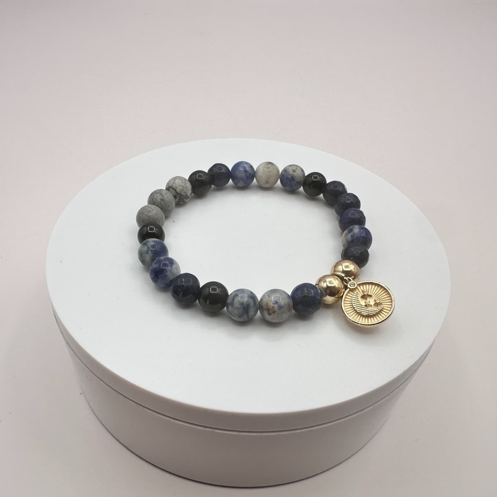 Vintage Y2K Gold Tone Moon Star Charm Beaded Bracelet Women's Classic Jewelry - Thumbnail 6