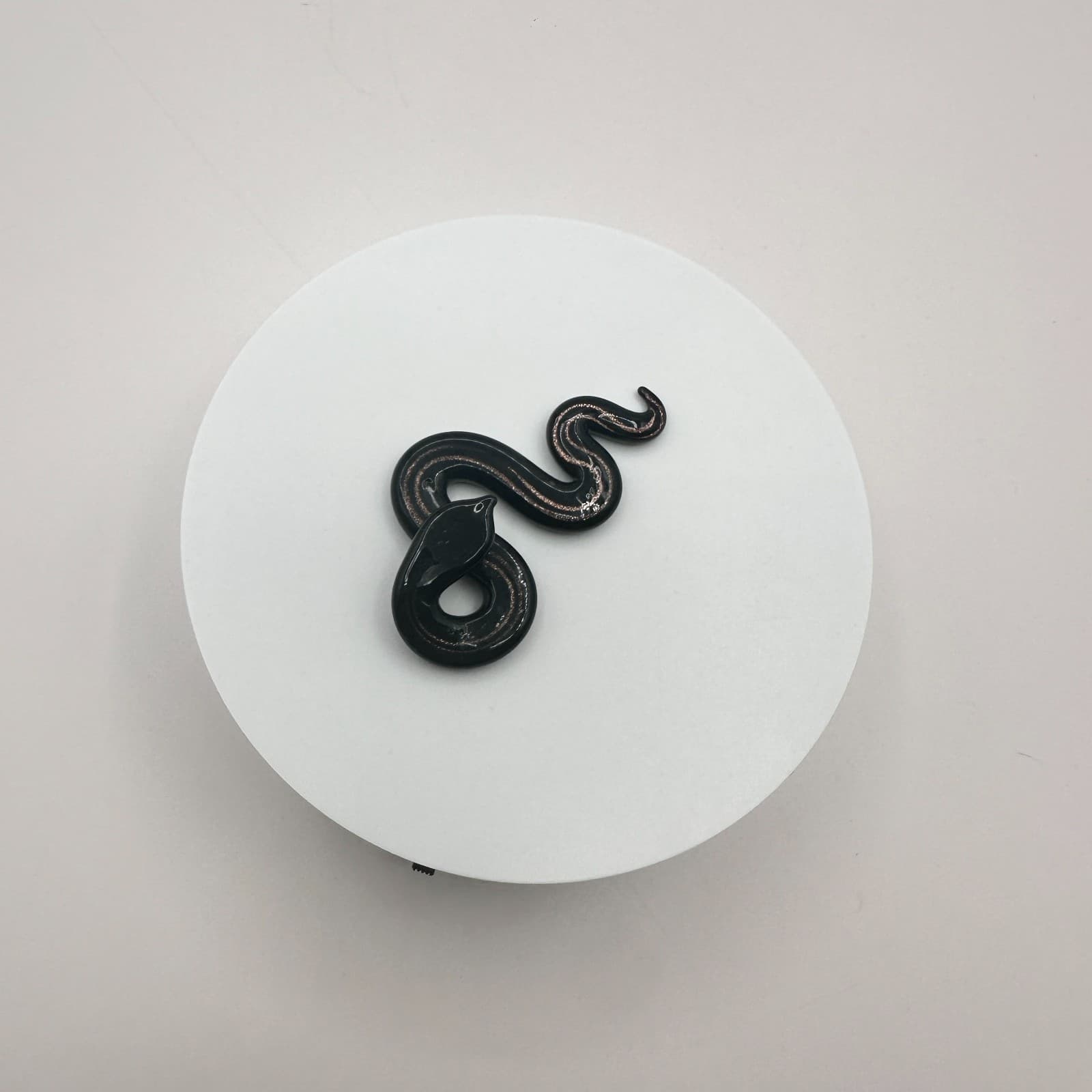 Vintage 90s Black Snake Gold Swirl Art Deco Goth Home Decor Accessories - Thumbnail 2
