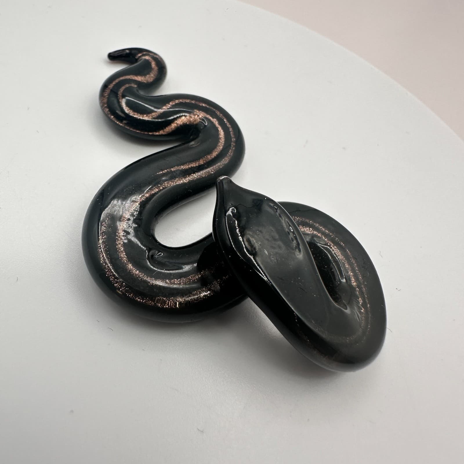 Vintage 90s Black Snake Gold Swirl Art Deco Goth Home Decor Accessories - Thumbnail 5