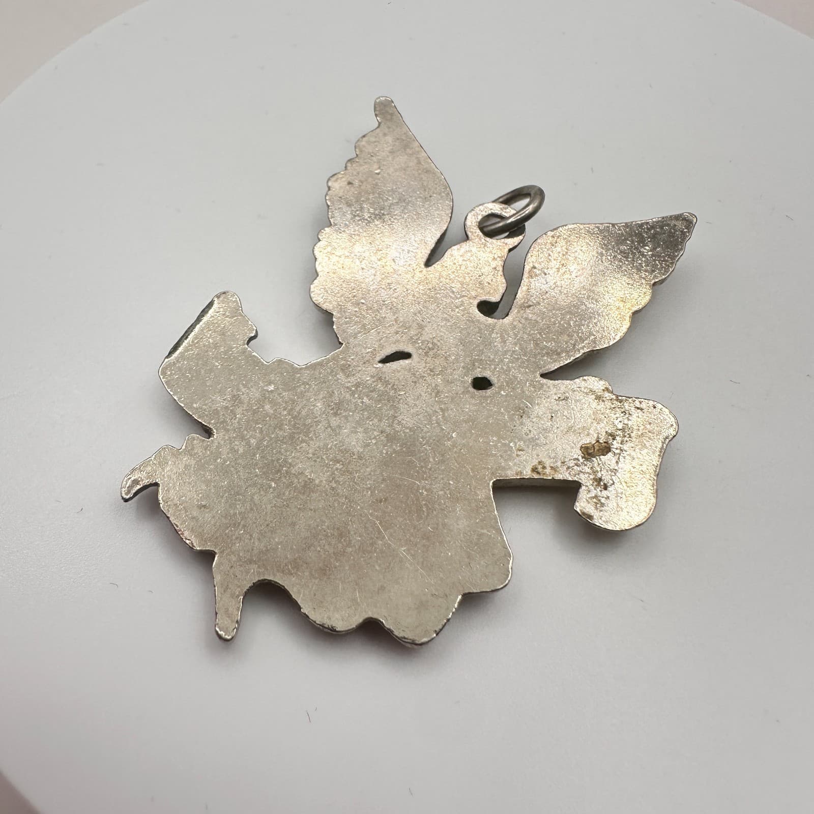 VTG 90s Silver Tone Pendant Never Drive Faster Than Your Guardian Angel Can Fly - Thumbnail 4