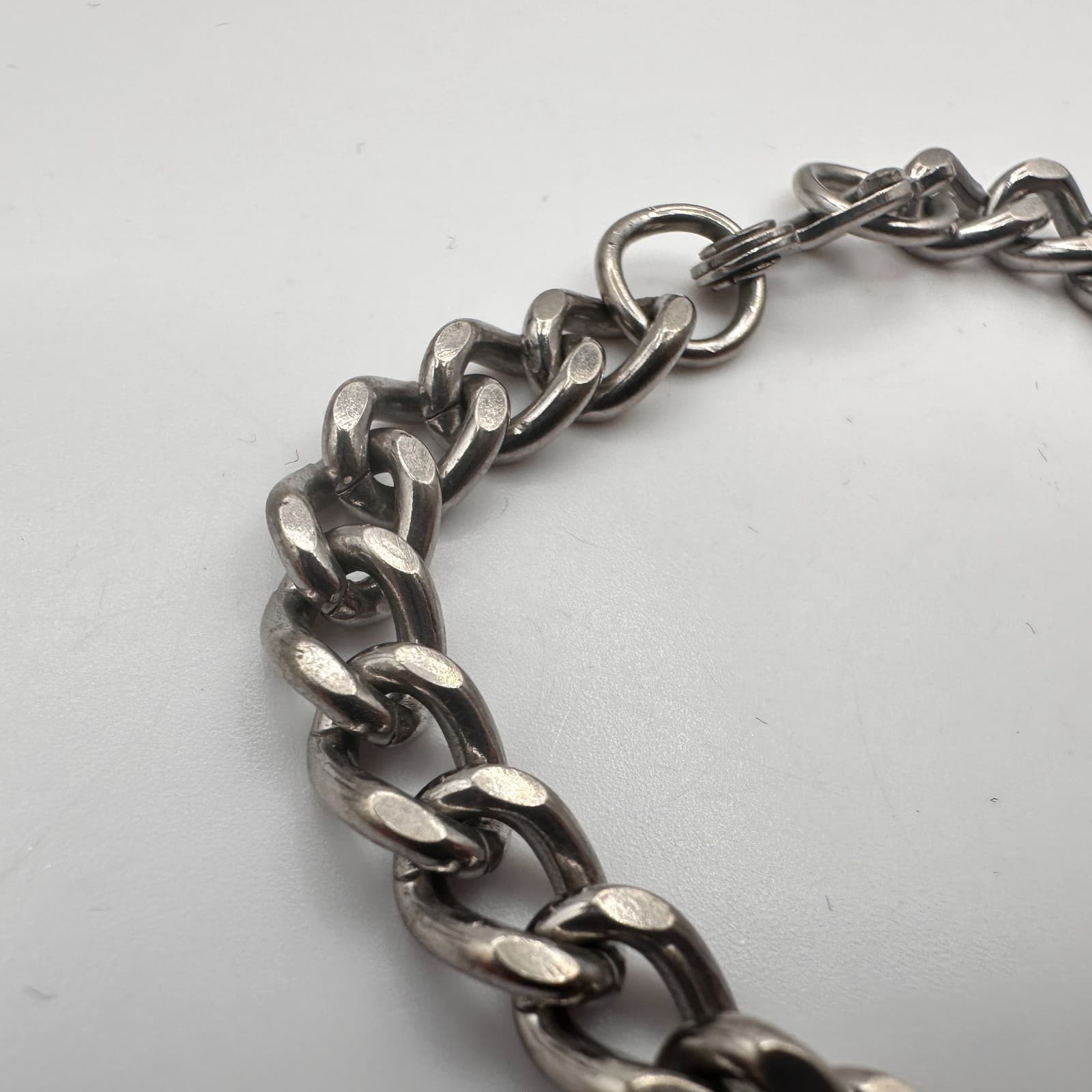 Vintage Y2K Curb Chain Steve Engraved ID Bracelet Silver Tone Jewelry - Thumbnail 4