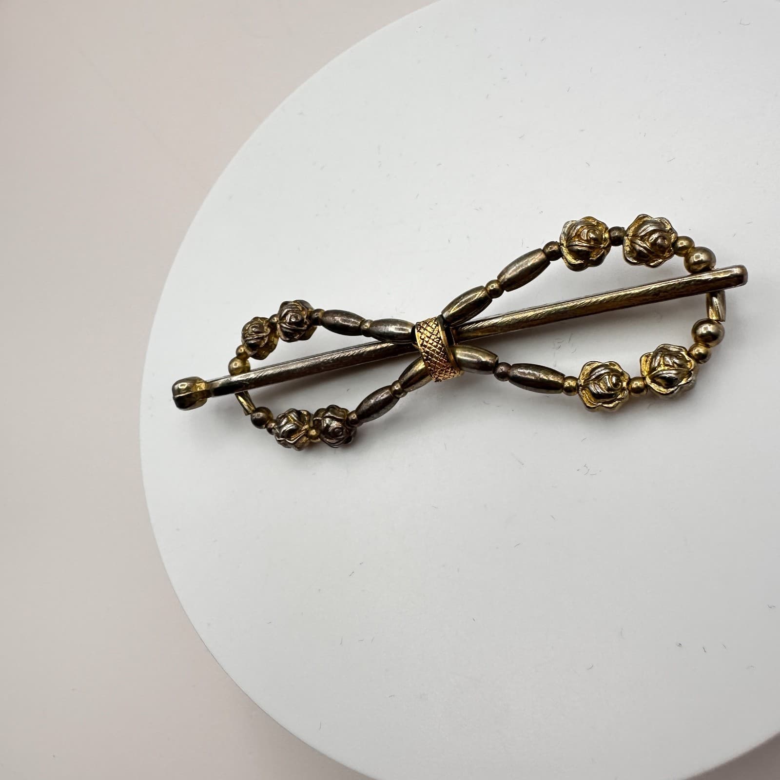 Vintage 90s Floral Barrette Hair Clip Beaded Women's Classic Fashion Jewelry - Thumbnail 6