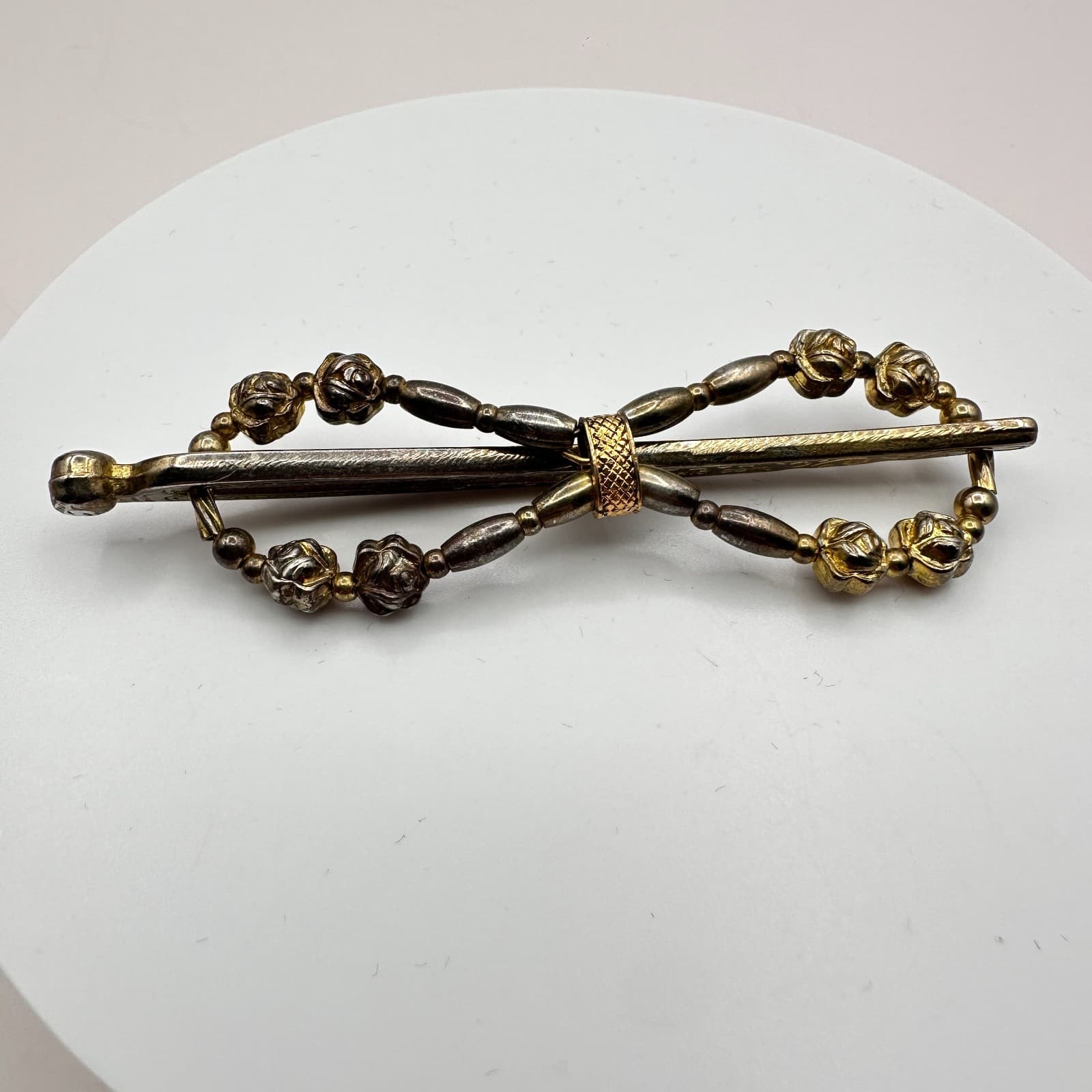 Vintage 90s Floral Barrette Hair Clip Beaded Women's Classic Fashion Jewelry - Thumbnail 2