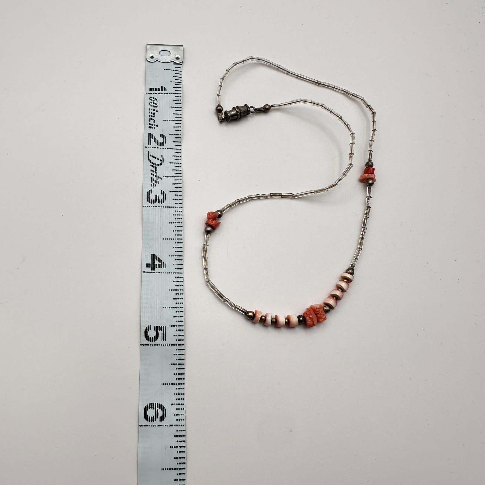 Vintage 90s Silver Tone Beaded Necklace Boho Women's Classic Fashion Jewelry - Thumbnail 9