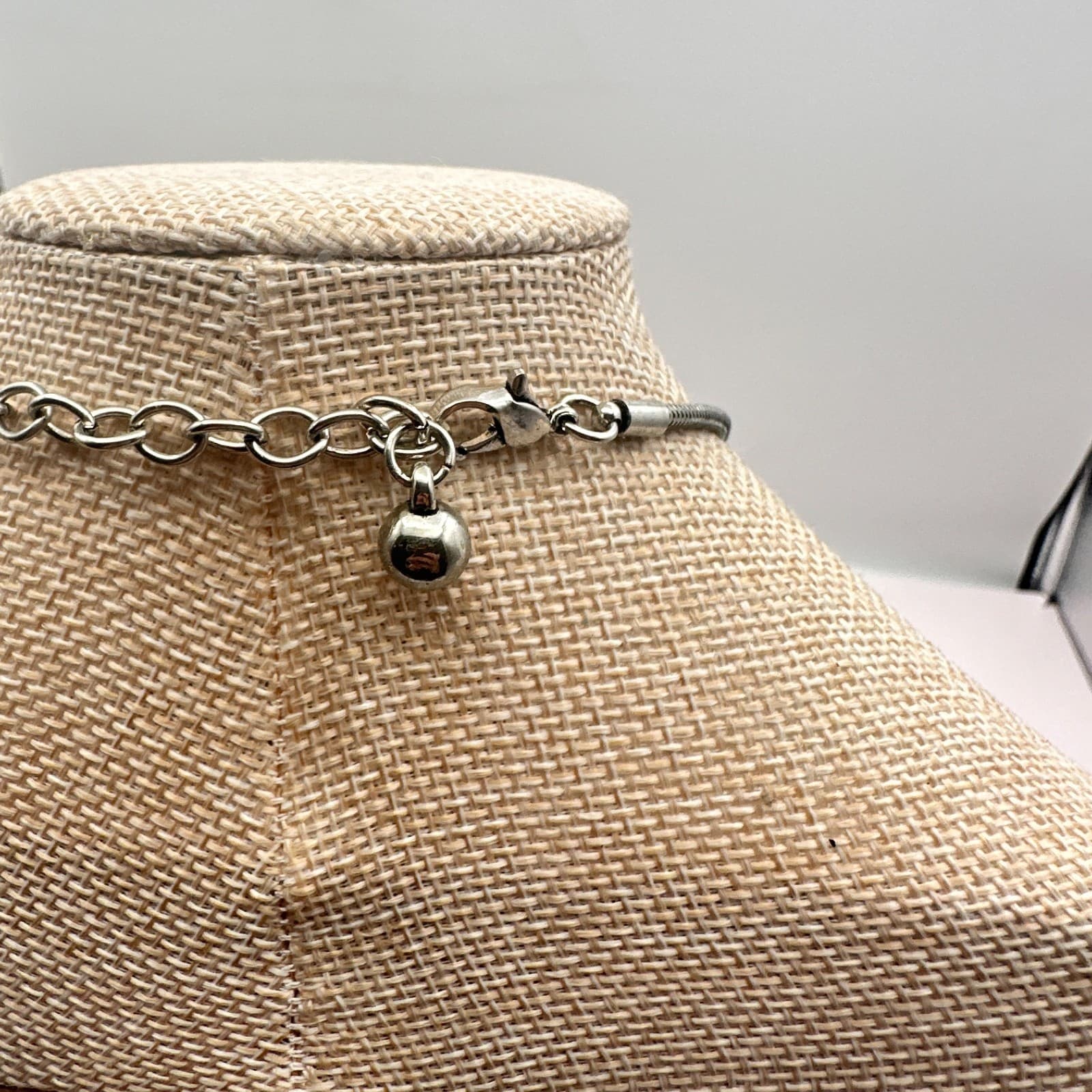 Vintage 90s Silver Tone Dragonfly Pendant Necklace Green Glass Boho Jewelry - Thumbnail 8