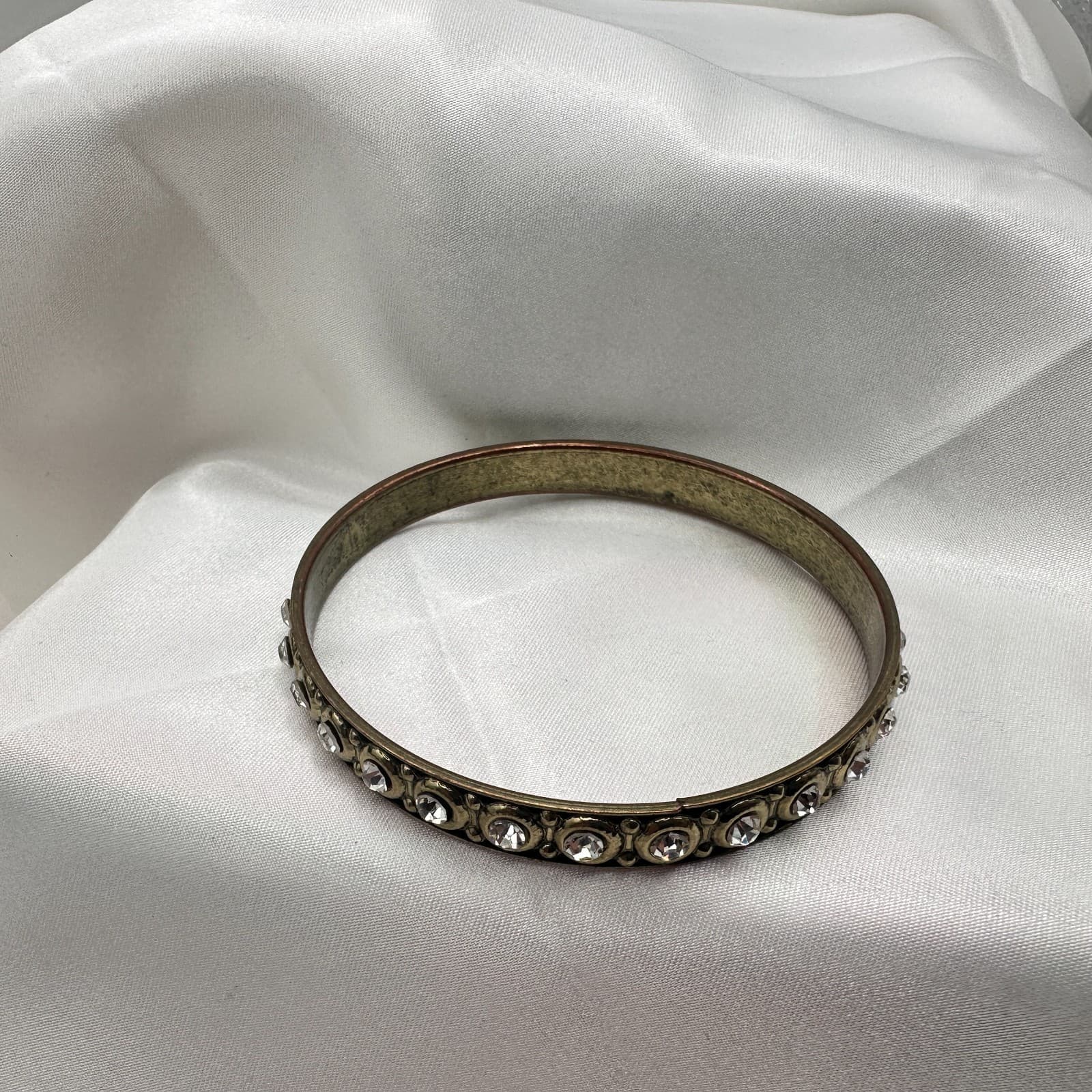 Vintage Y2K Gold Tone Clear Rhinestone Bracelet Women's Classic Fashion Jewelry - Thumbnail 4