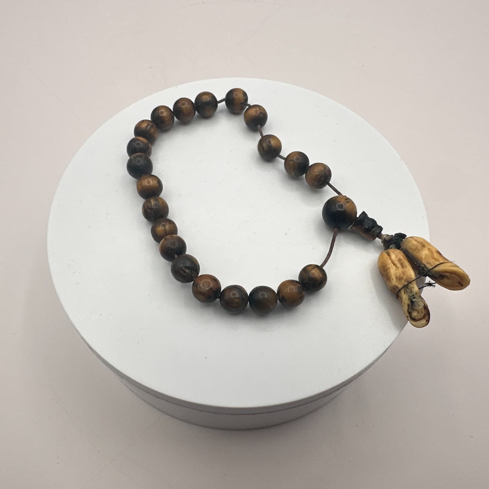 Vintage 90s Tiger Eye Beaded Charm Bracelet Women's Classic Fashion Jewelry - Thumbnail 7