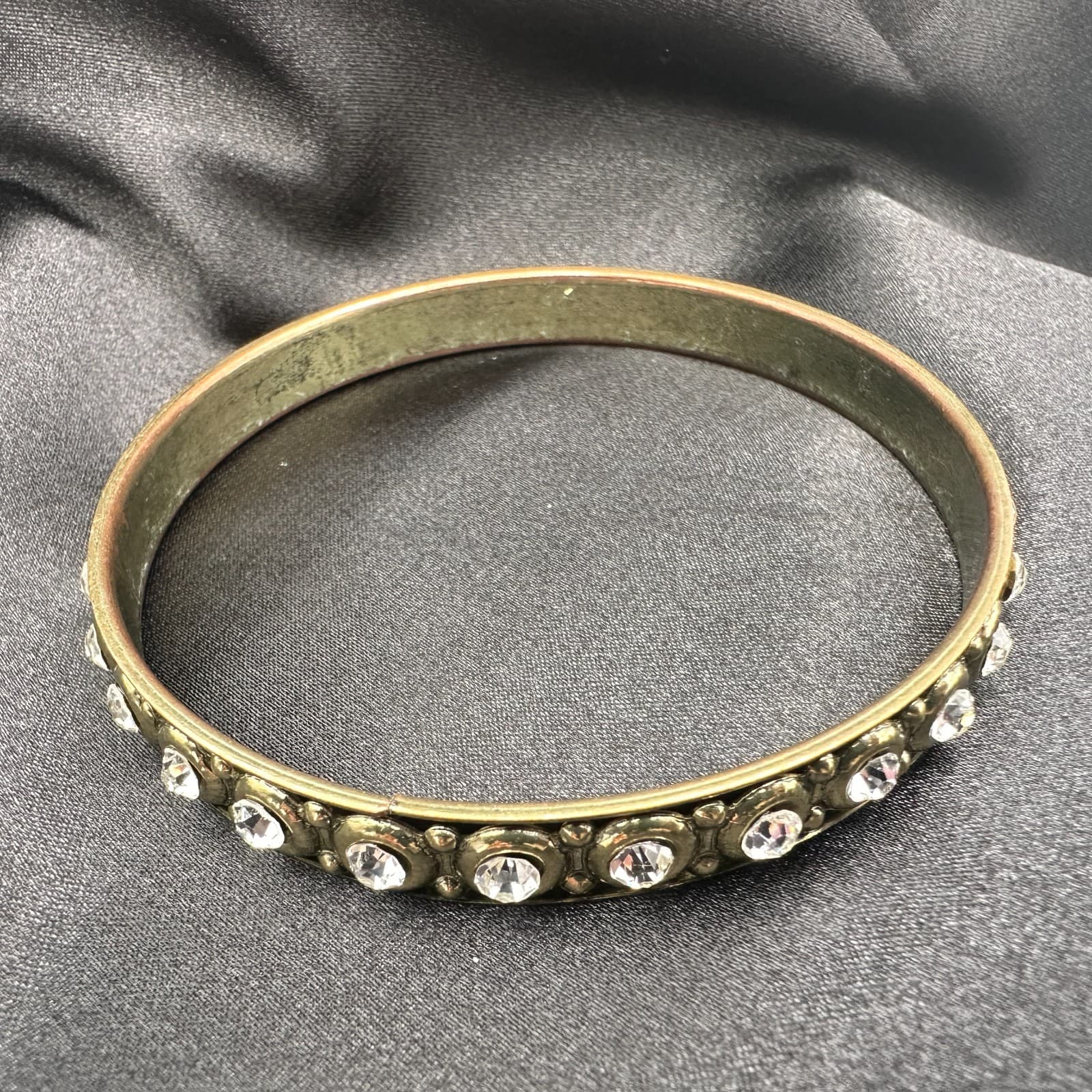 Vintage Y2K Gold Tone Clear Rhinestone Bracelet Women's Classic Fashion Jewelry - Thumbnail 6