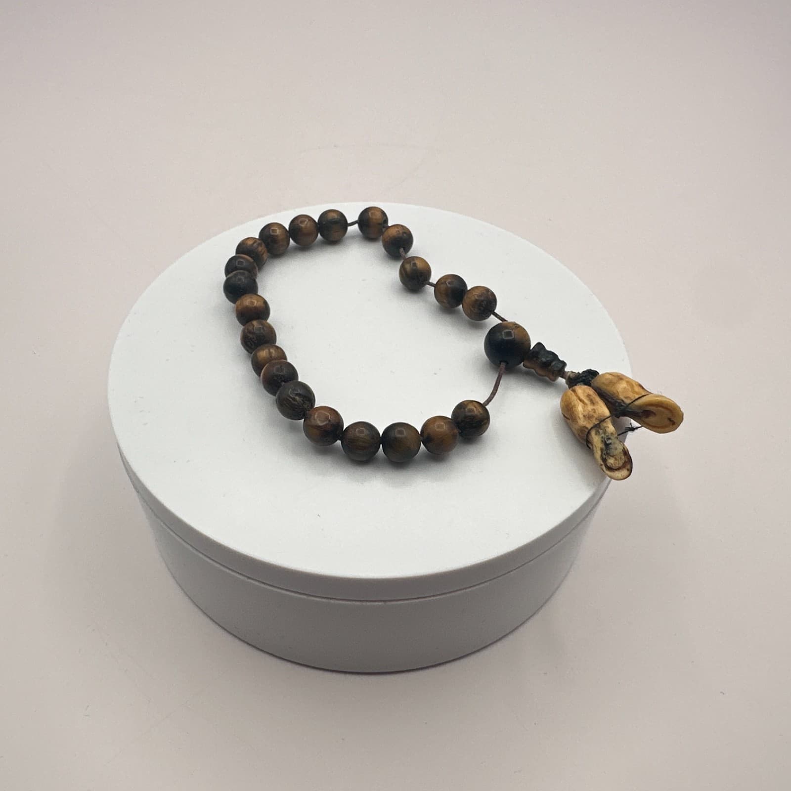 Vintage 90s Tiger Eye Beaded Charm Bracelet Women's Classic Fashion Jewelry - Thumbnail 8
