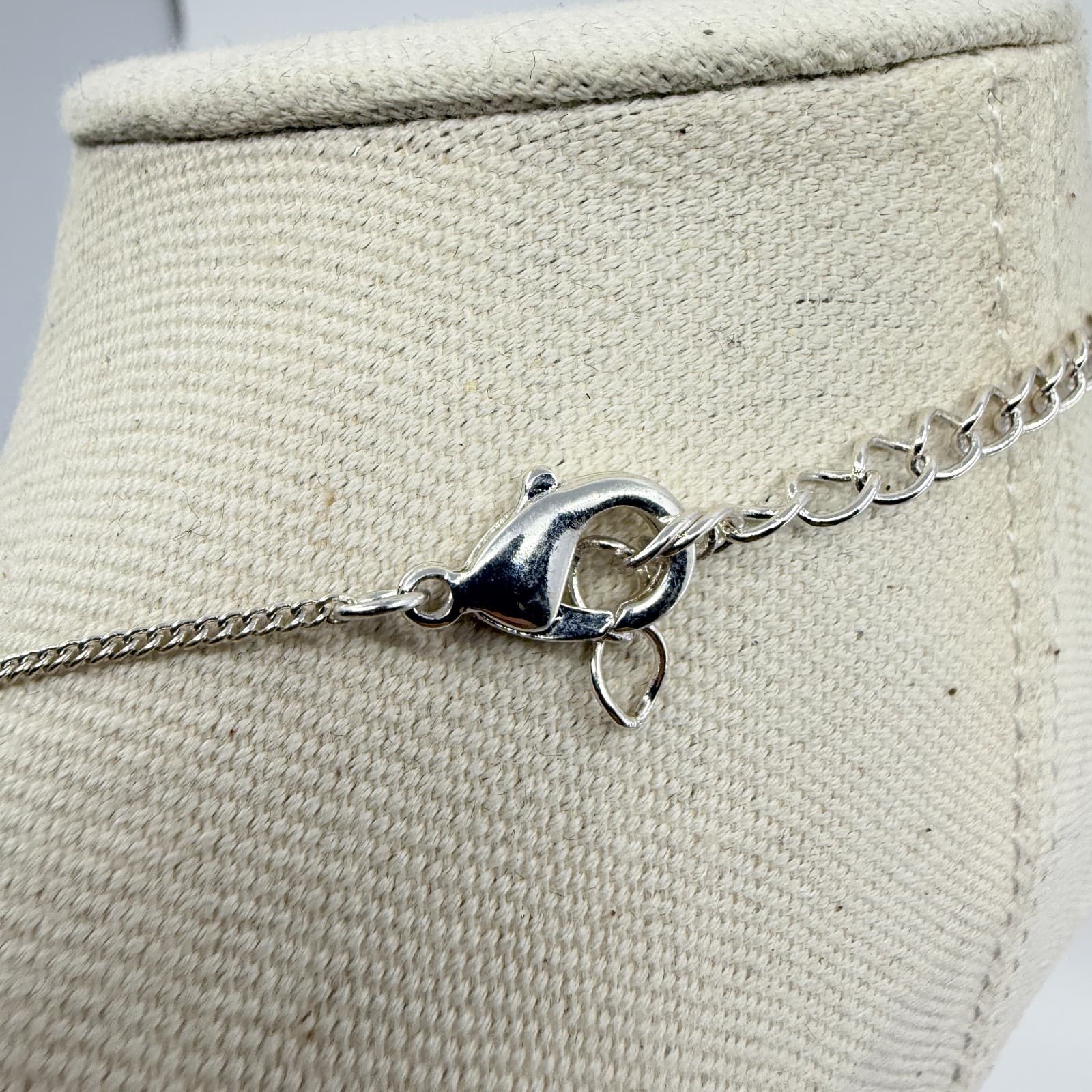 Vintage Silver Tone Frosted Glass Necklace Multi Color Station Long Strand Boho - Thumbnail 6