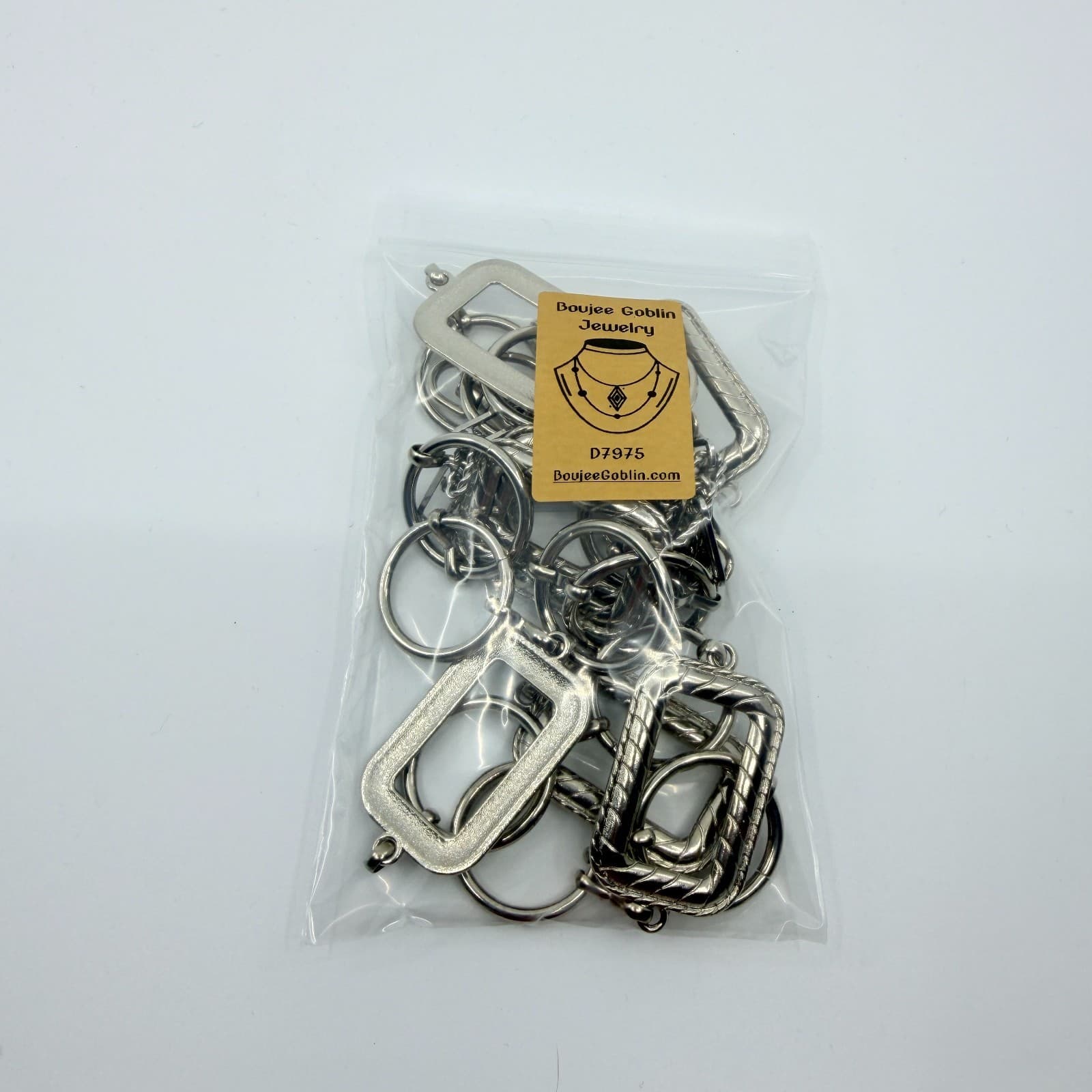 Vintage Silver Tone Chunky Chain Necklace Geometric Square Link Statement Y2K - Thumbnail 10