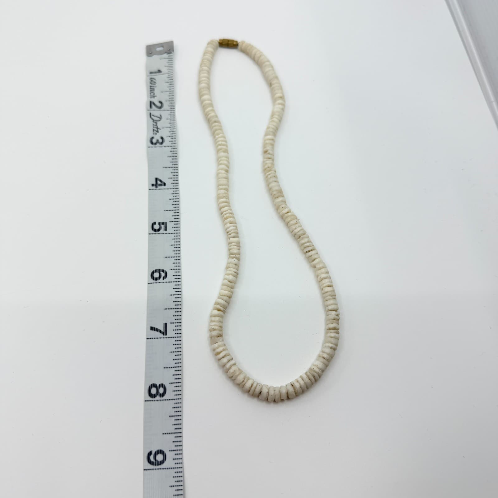 Vintage White Heishi Bead Necklace Cream Shell Strand Choker Statement Boho Y2K - Thumbnail 9