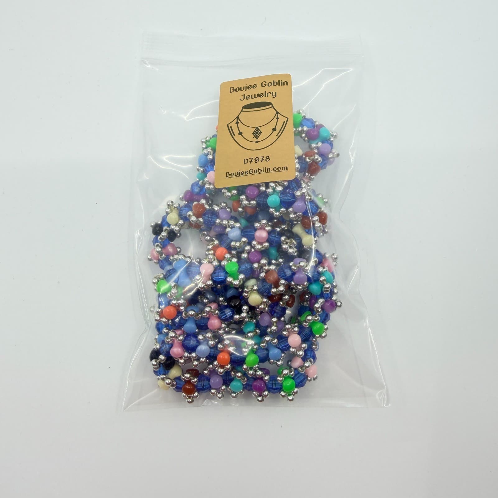 Vintage Multi Color Seed Bead Necklace Chunky Multi Strand Cluster Statement 90s - Thumbnail 10