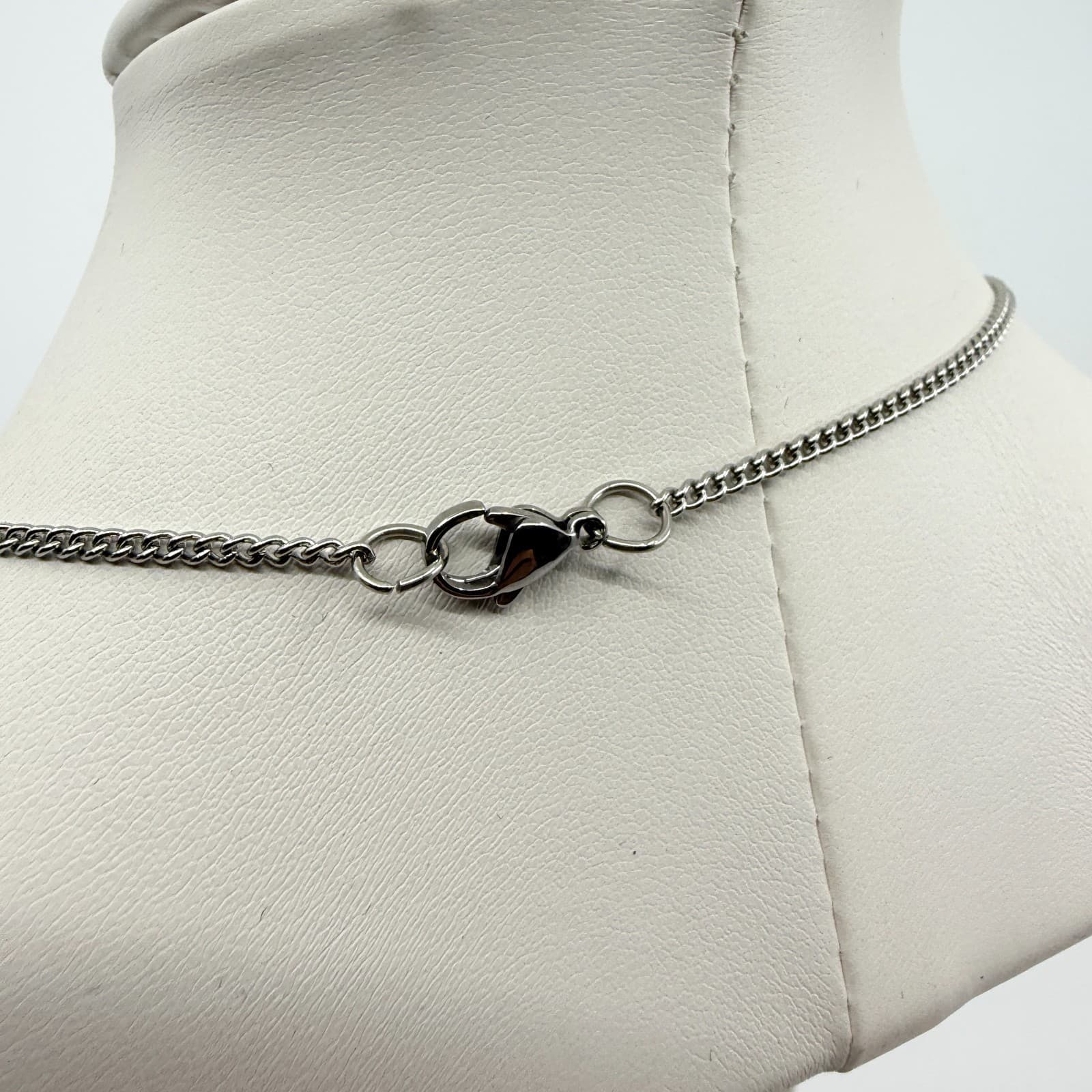Vintage Silver Tone BJD Doll Photo Pendant Necklace Spike Thorn Retro Grunge 90s - Thumbnail 6