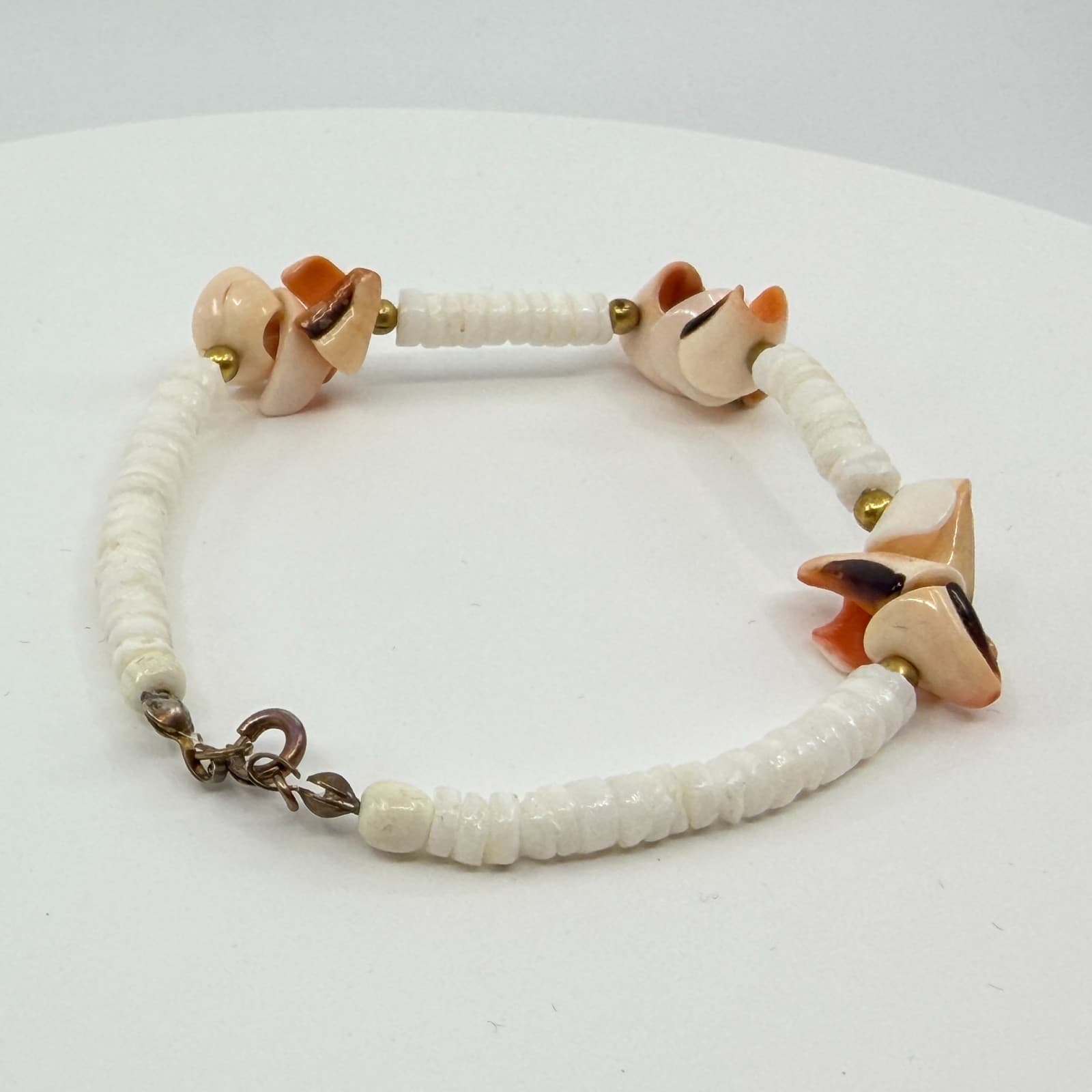 Vintage Natural Puka Shell Necklace Choker Cut Clam Conch Shell Beachy Boho 90s - Thumbnail 5