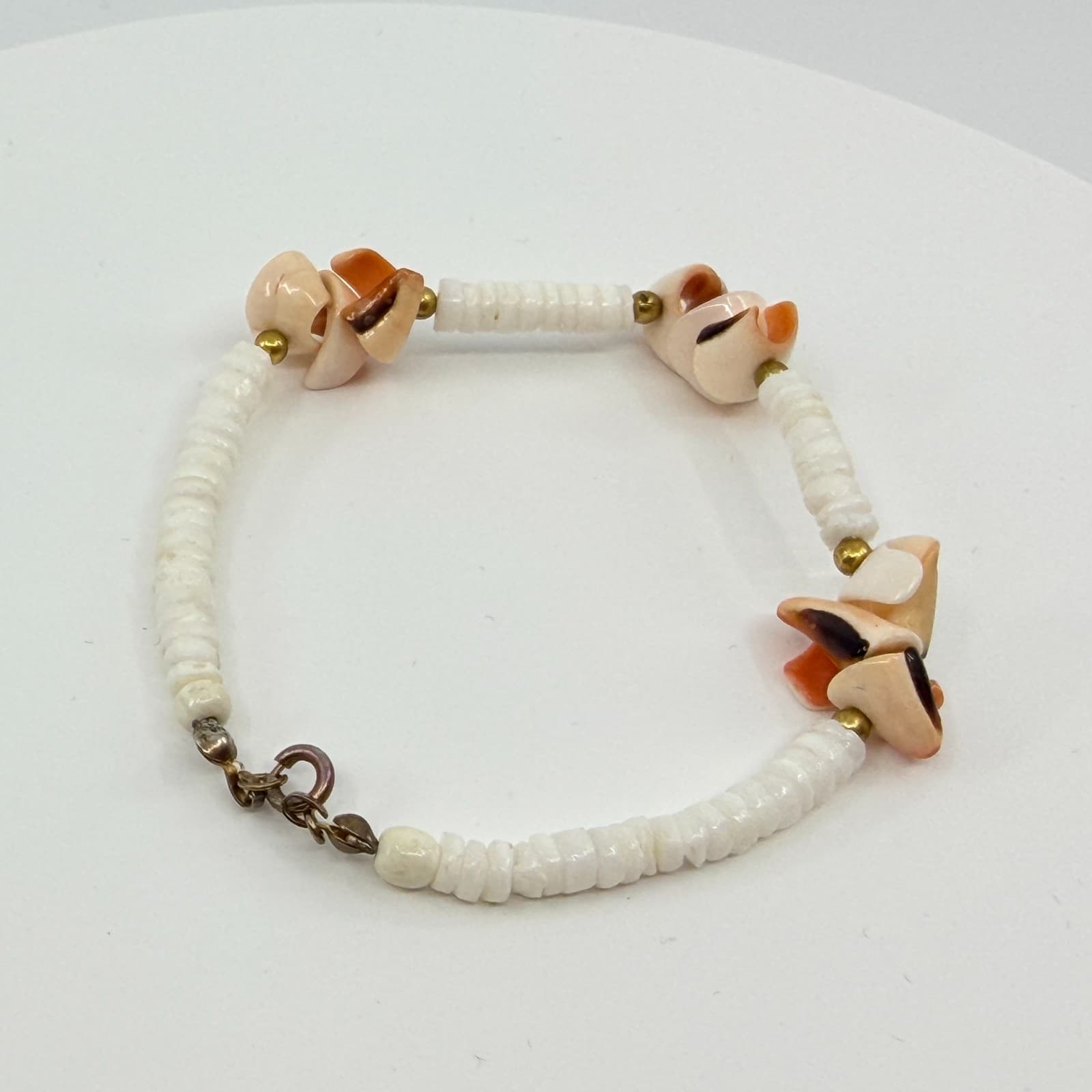 Vintage Natural Puka Shell Necklace Choker Cut Clam Conch Shell Beachy Boho 90s - Thumbnail 6
