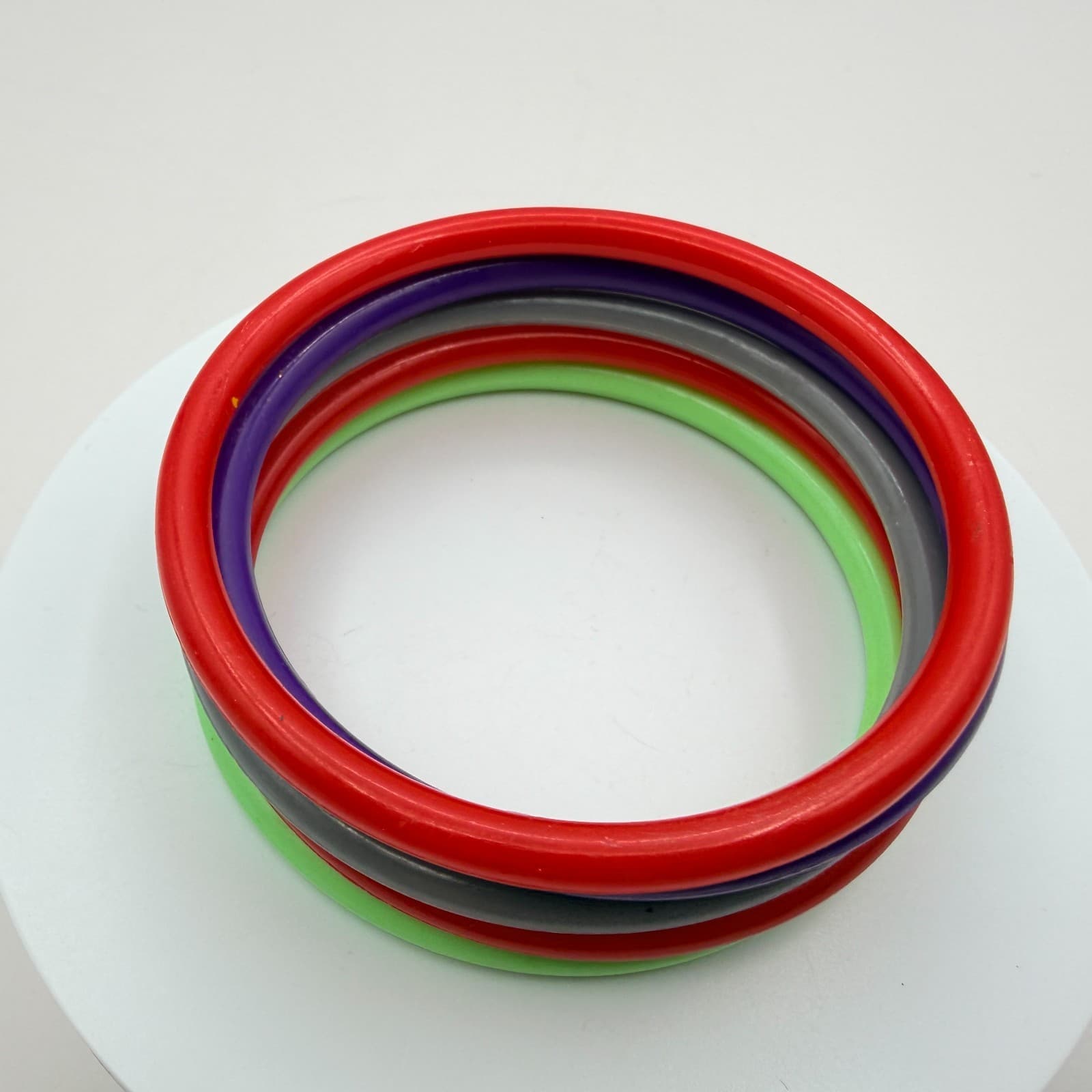 Vintage Y2K Plastic Acrylic Bangles Set Boho Women's Classic Fashion Jewelry - Thumbnail 4