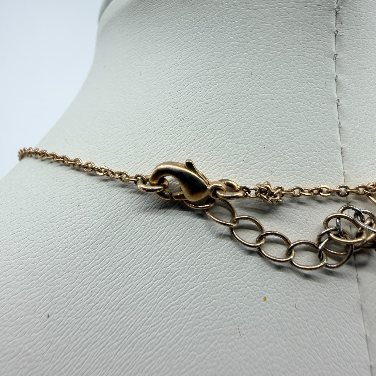 Vintage Gold Tone Long Pendant Necklace Gold Tone Turquoise Magnesite Statement - Thumbnail 8