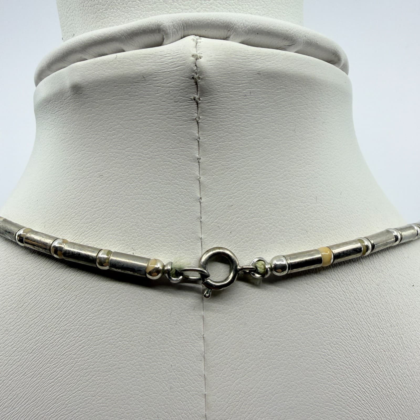 Vintage Southwestern Multi Stone Liquid Silver Tone Necklace Chunky Bead Boho - Thumbnail 7