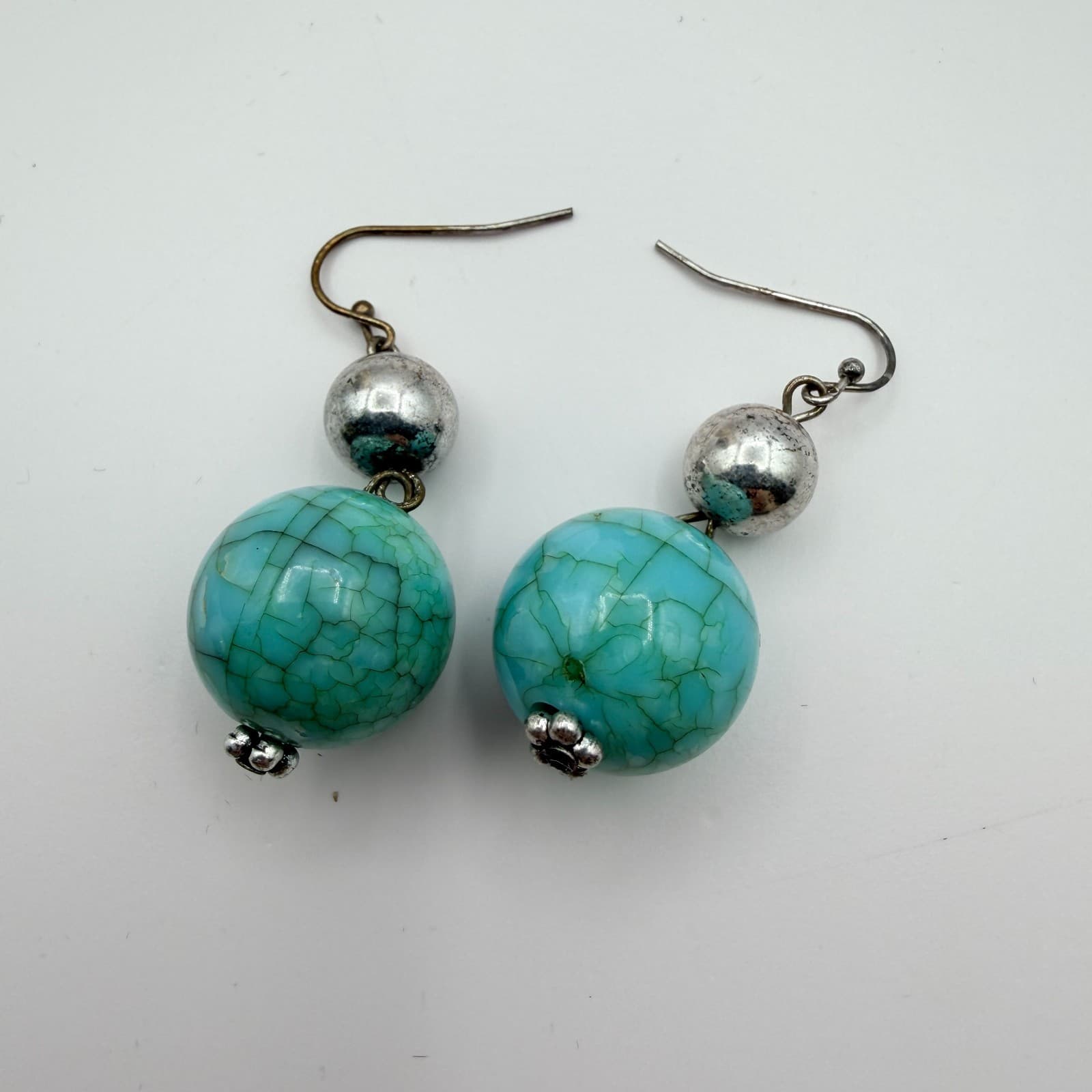 Vintage Y2K Blue Glass Beaded Dreamcatcher Feather Earrings Set 3 Pair Jewelry - Thumbnail 7