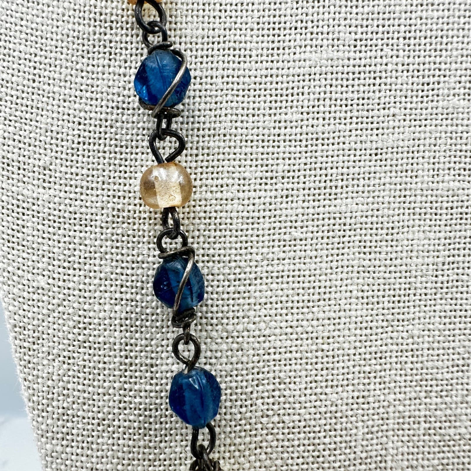 Vintage Multi-Color Classic Boho Princess Length Rosary Chain Beaded Lobster - Thumbnail 4