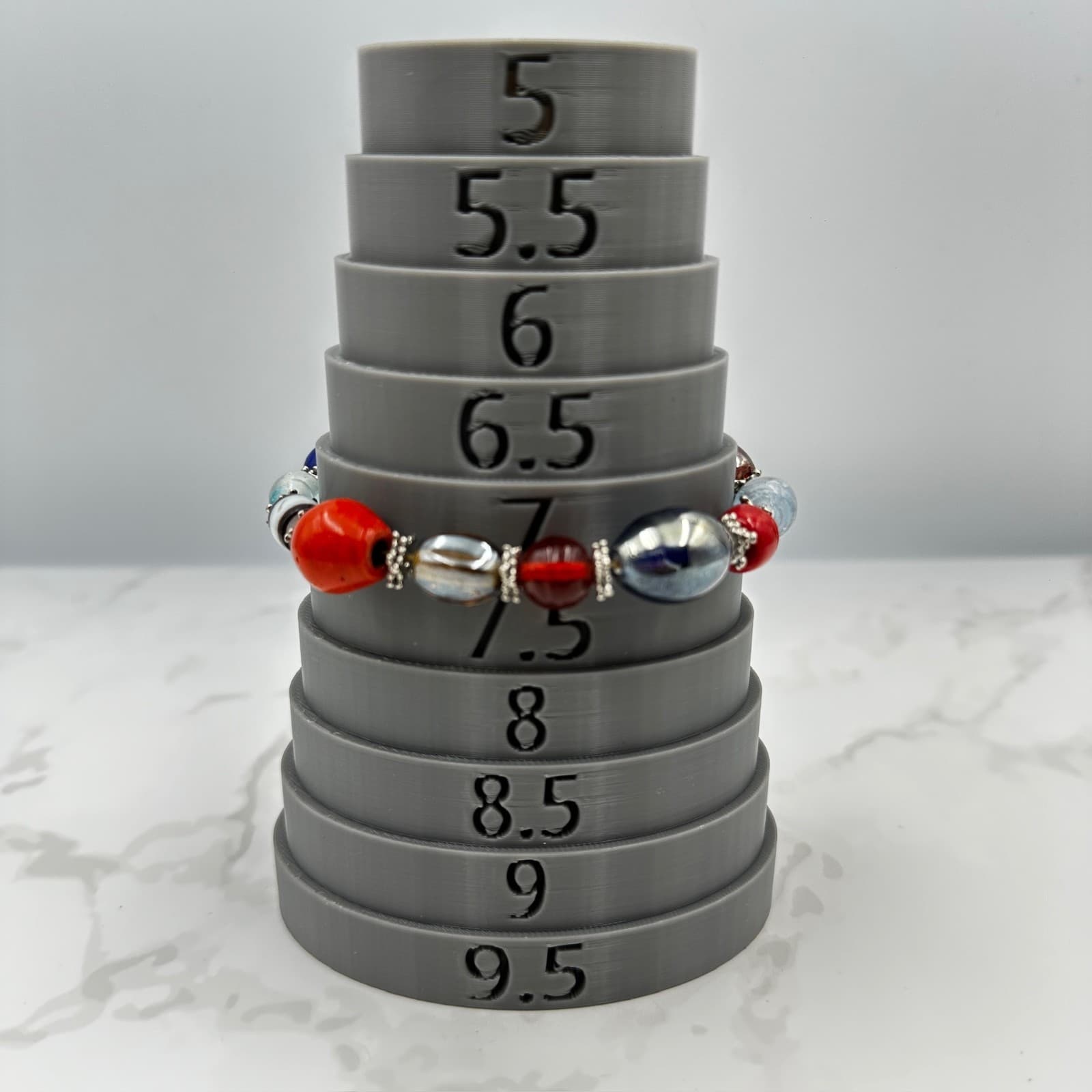 Vintage Women's Multicolor Beaded Elegant Fashion Classic Elastic Bracelet - Thumbnail 5