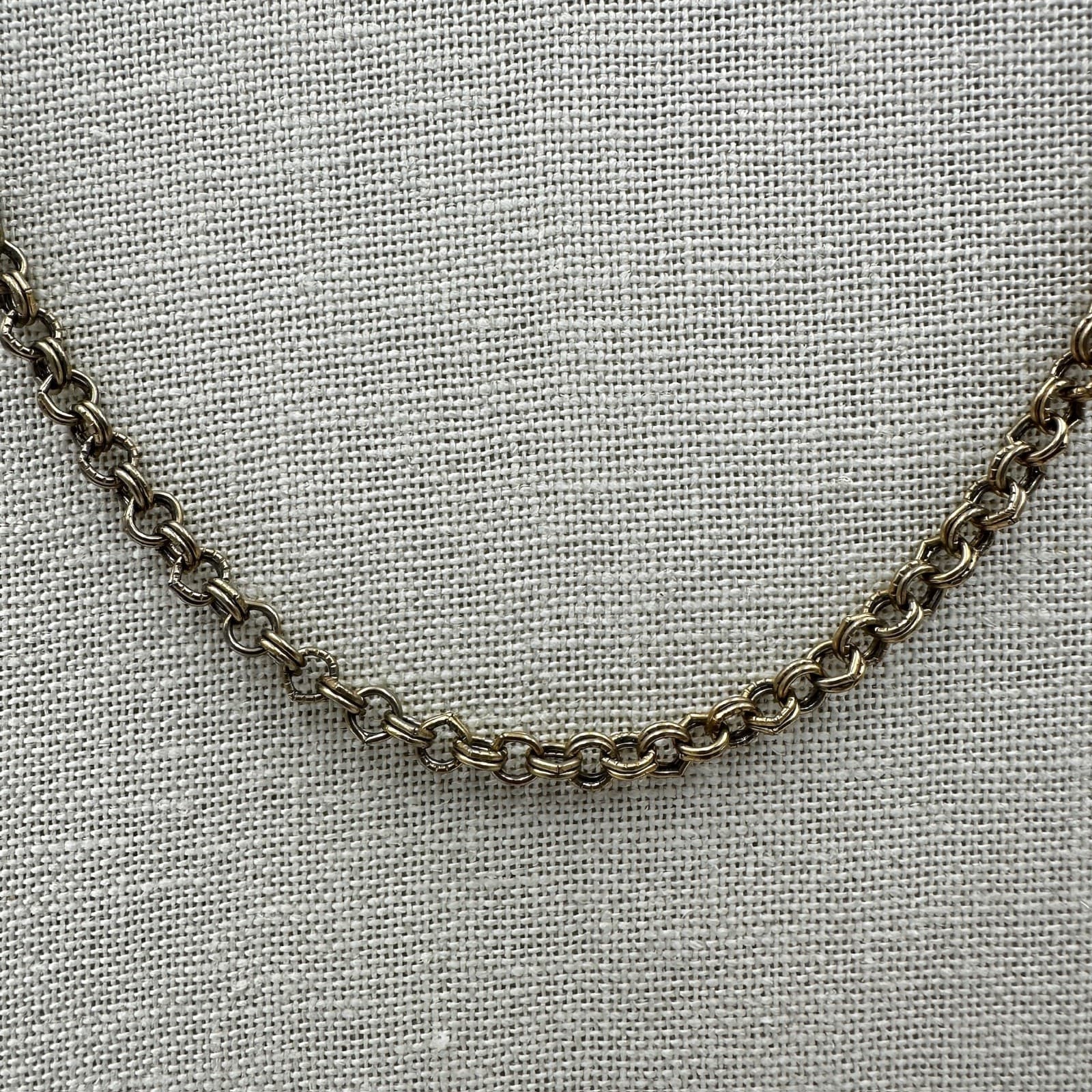 Vintage Gold-Tone Classic Fashion Unisex Adjustable Rolo Chain Lobster Necklace - Thumbnail 3