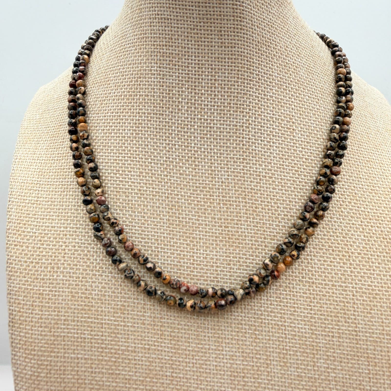 Vintage Y2K Double Strand Beaded Necklace Women's Classic Fashion Jewelry