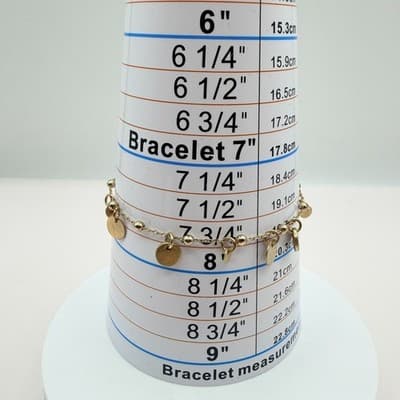Vintage Y2K Gold Tone Textured Disc Charm Bracelet Adjustable Boho Style Jewelry - Thumbnail 8