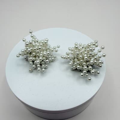 Vintage 90s Pearl Cluster Shoe Clips Wedding Footwear Embellishment Pair Jewelry - Thumbnail 3