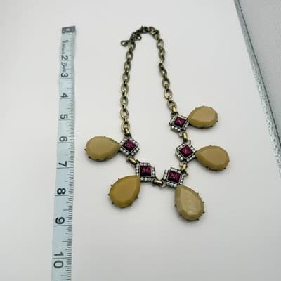 Vintage 80s Style Chunky Collar Necklace Rhinestone Halo Embellishments Jewelry - Thumbnail 9