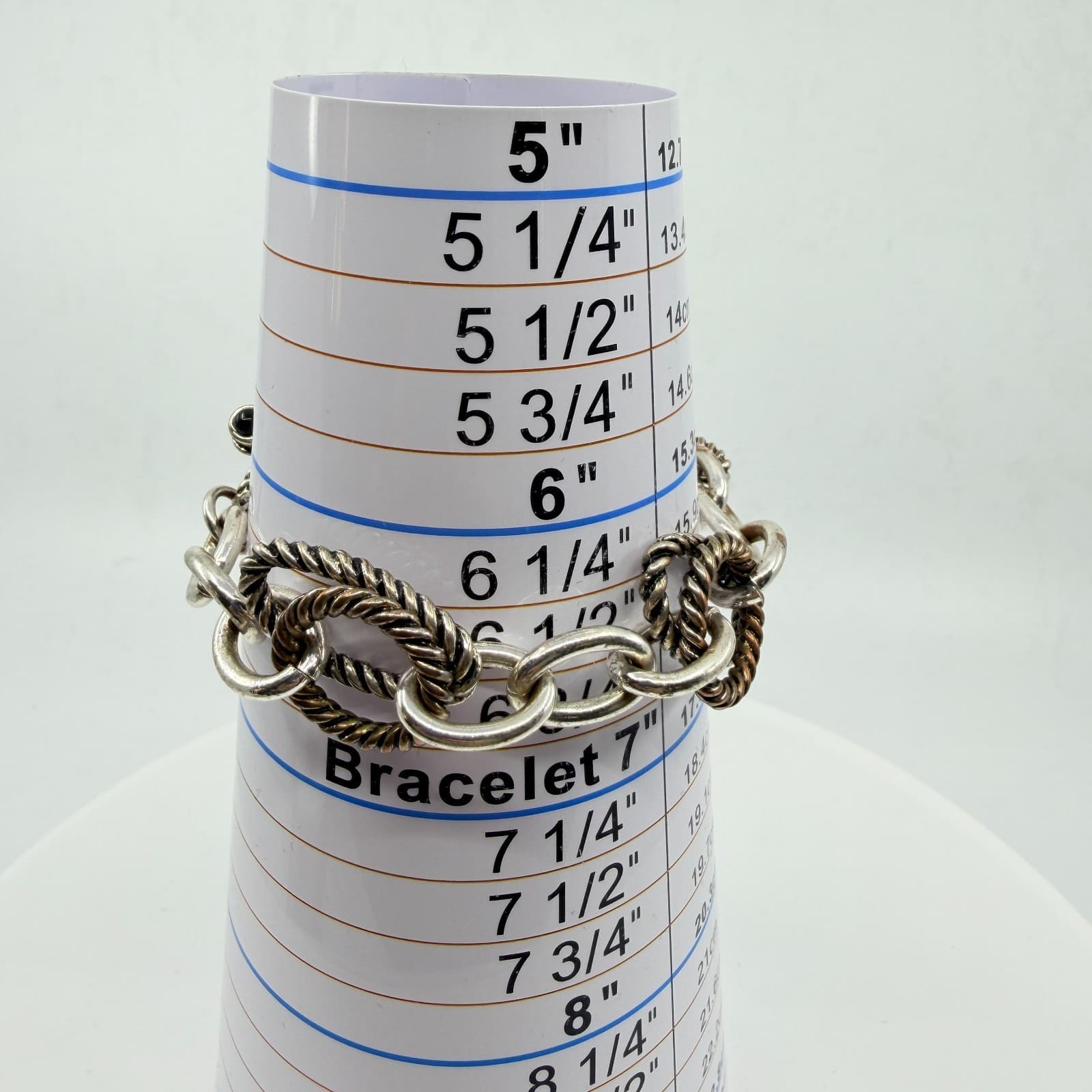 VTG Two Tone Rope Chain Link Bracelet Silver Bronze Tone Toggle Clasp Y2K Boho - Thumbnail 9