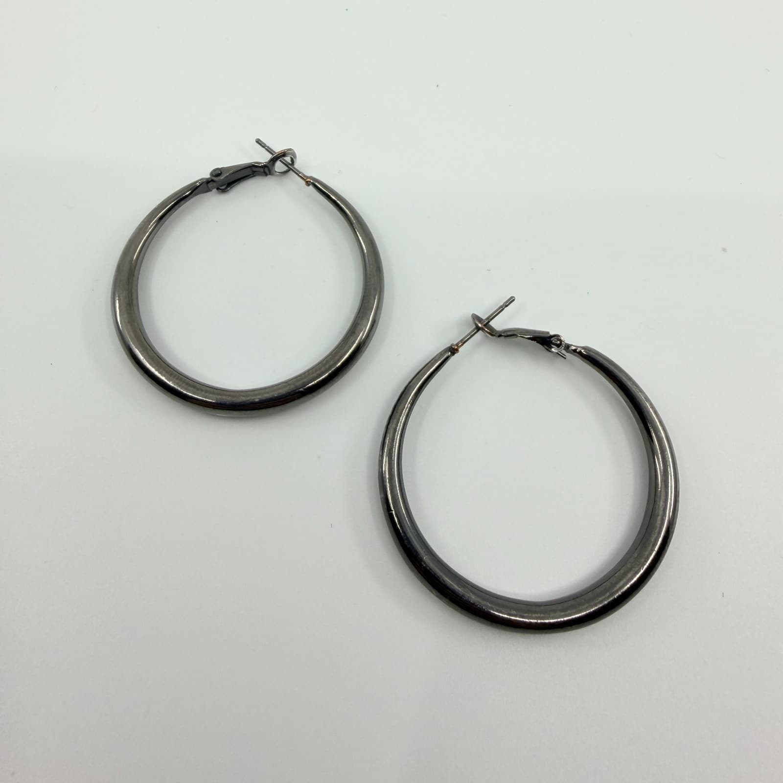 Vintage Stackable Stunner Gunmetal Bangle Bracelet Set Hoop Earrings Black Y2K - Thumbnail 8