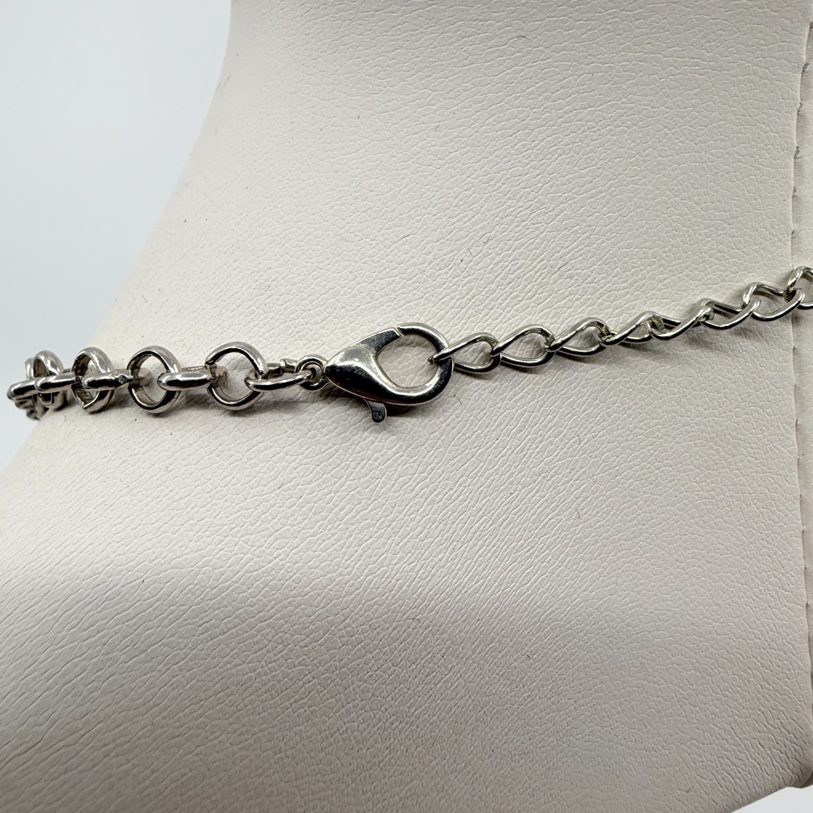 Vintage Paparazzi Urban Circus Green Acrylic Silver Tone Textured Link Statement - Thumbnail 8