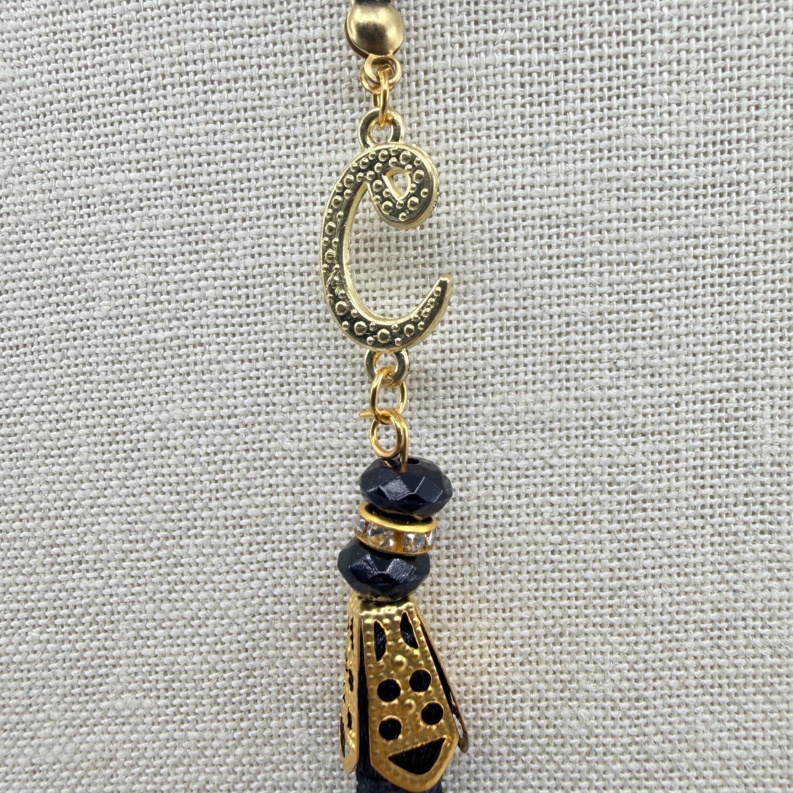 Vintage Islamic Tasbih 99 Beads Muslim Prayer Beads Black Faceted Tassel Accent - Thumbnail 4
